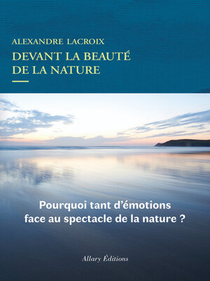 cover image of Devant la beauté de la nature